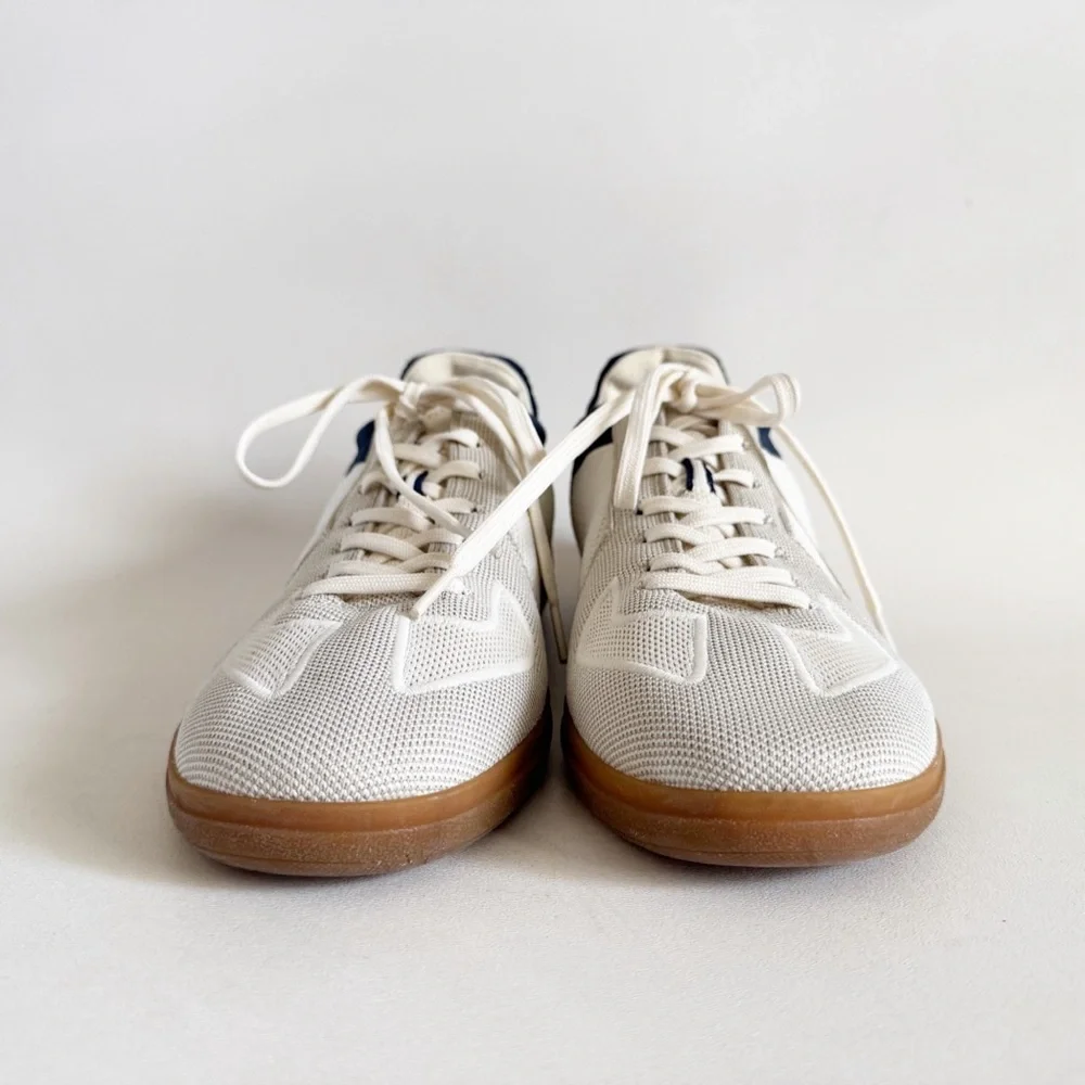 Rothys Mens RS01 Low Lace Up Sneaker US 12.5 EU 45 Off White Navy Casual Comfy - Picture 5 of 14